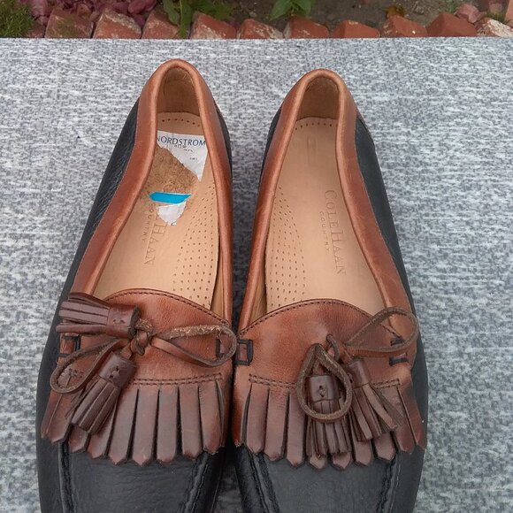 Cole Haan Men's Leather Loafers Size 7D Preppy Two-Toned Tassles Academia - Picture 3 of 9